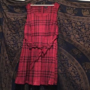 Red and black plaid dress